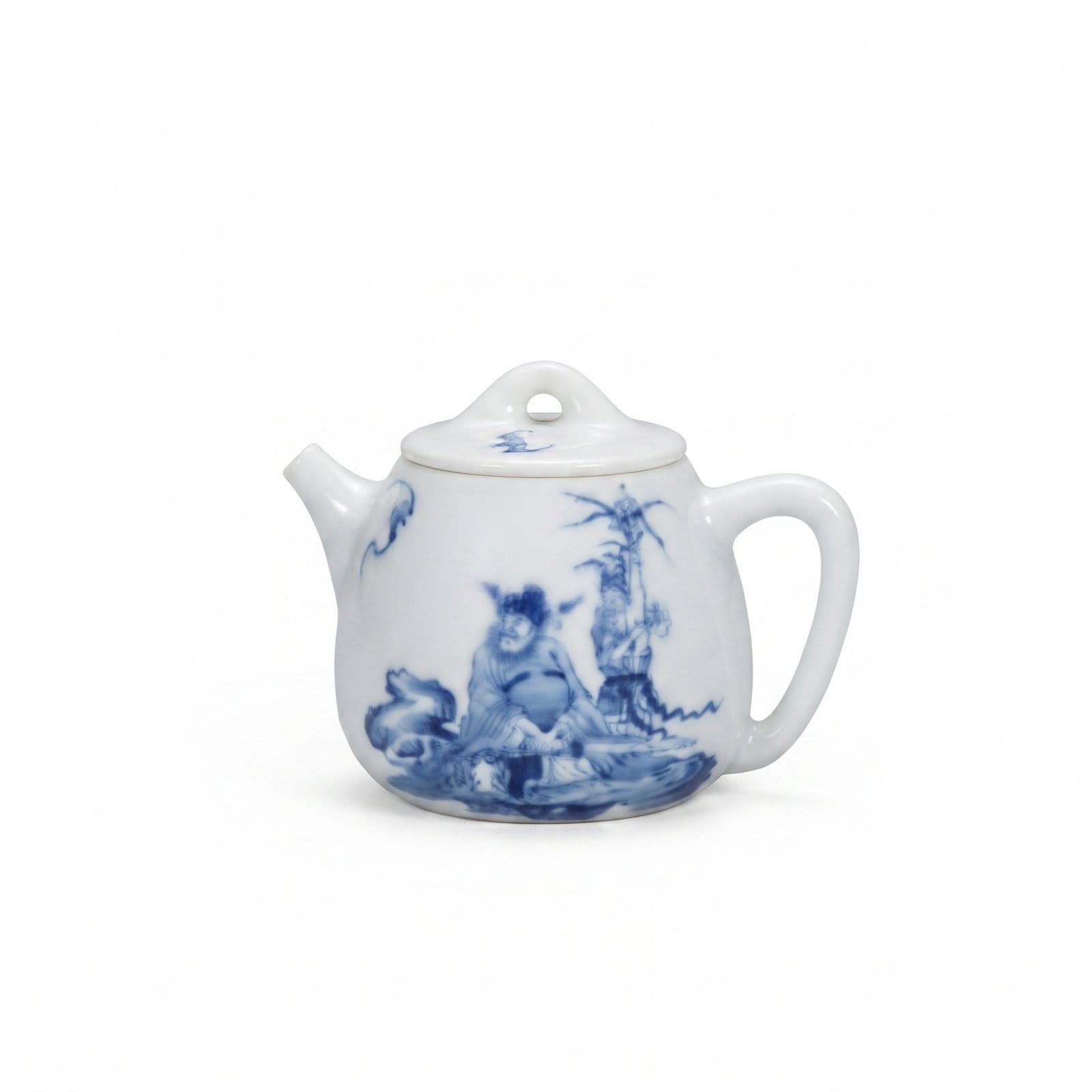 Hand painted Blue and White Zhong Kui Teapot - Image 5