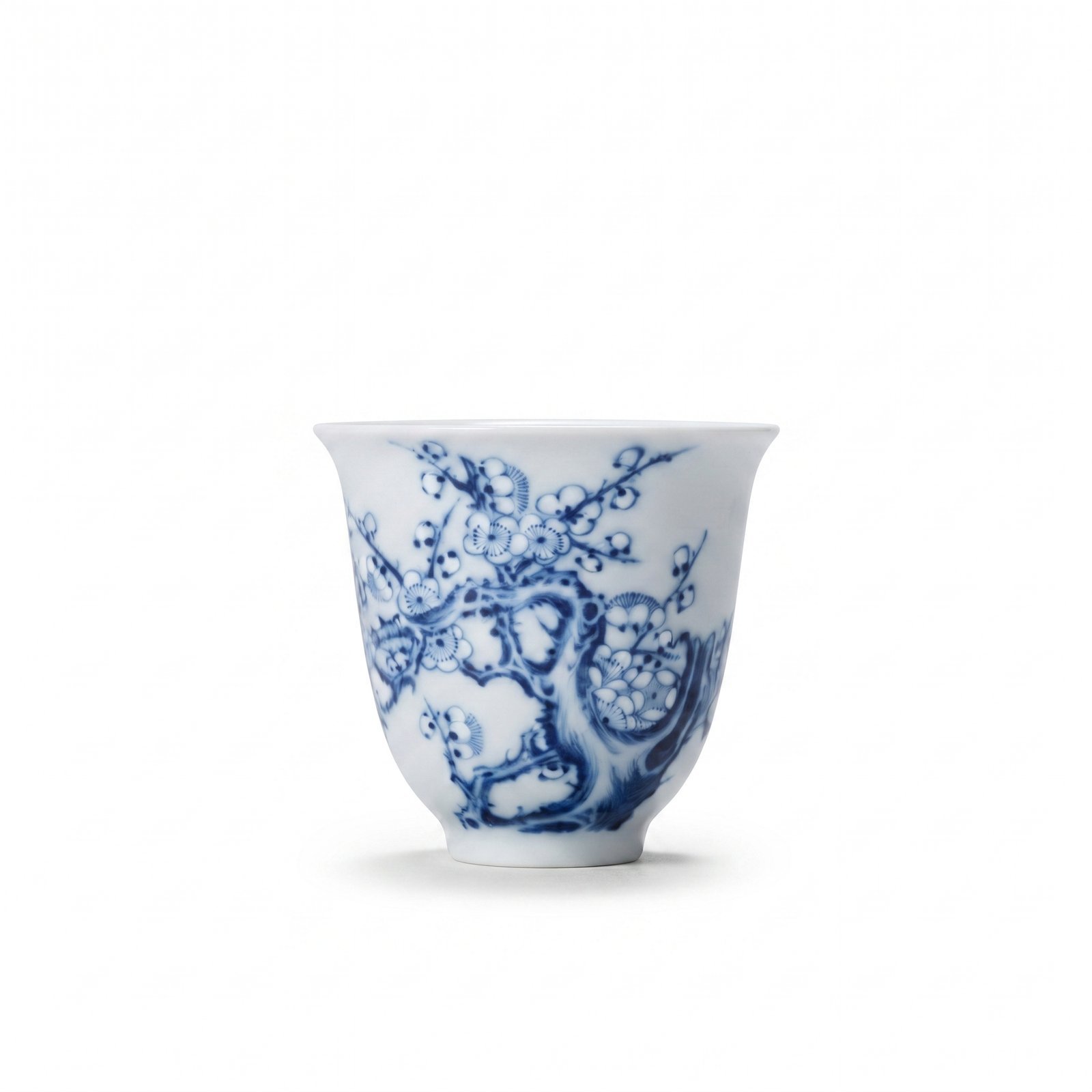 Plum Blossom Underglaze White Bell Cup - Image 2