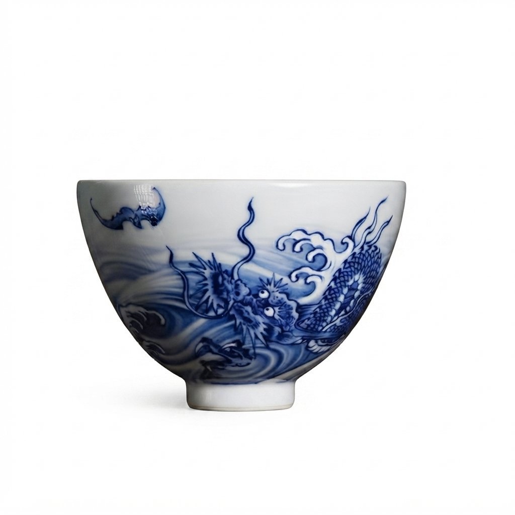 Ink Dragon Underglaze White Gaiwan - Image 3