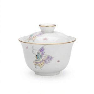 Butterfly Flower Porcelain Gaiwan