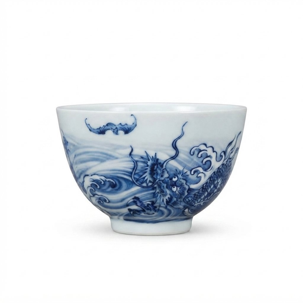 Ink Dragon Underglaze White Gaiwan - Image 2
