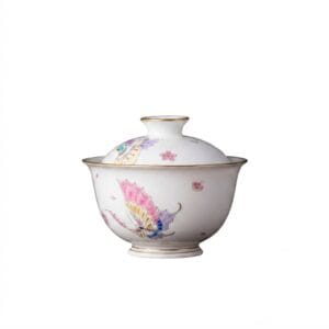 Butterfly Flower Porcelain Gaiwan