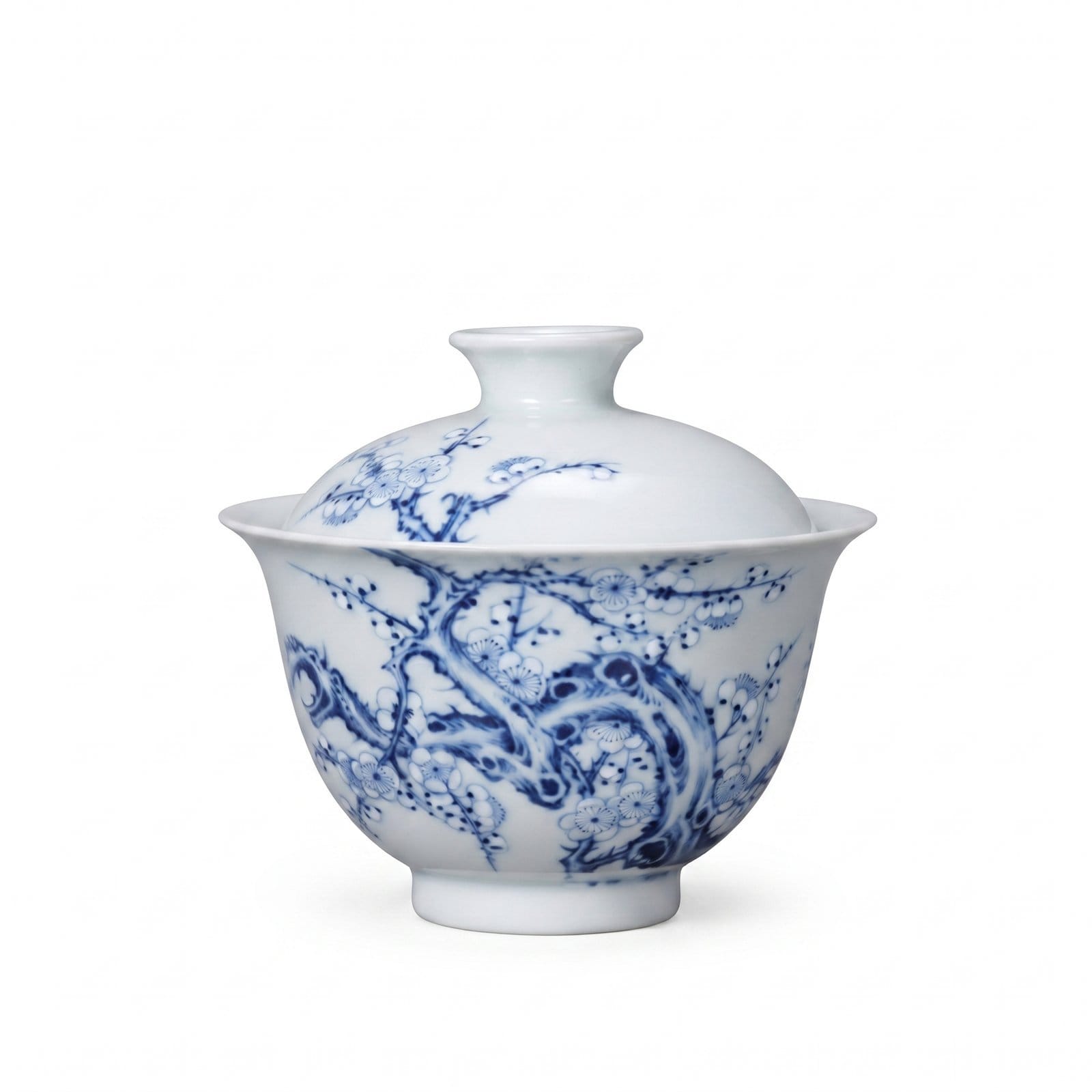 Plum Blossom Underglaze White Gaiwan - Image 3