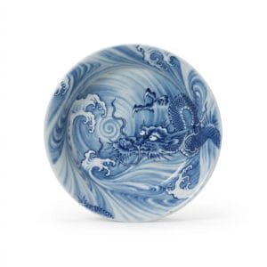 Ink DragonUnderglaze White Teapot Tray