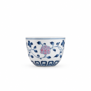 Blue and White Luohan Teacup with Peony Motifs