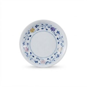 Blue and White Teapot Tray with Floral Motifs